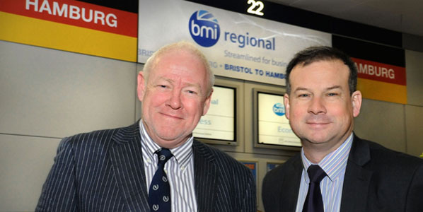 bmi regional Chairman Ian Woodley (left) with Bristol Airport’s Aviation Director Shaun Browne (right)