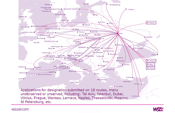 Wizz Air Ukraine’s ambitions route map