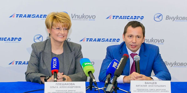 Transaero / Vnukovo joint press conference to summarize the first year of cooperation