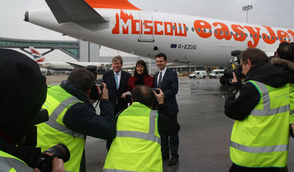 easyJet boss Carolyn McCall, its new Moscow Domodedovo service from London Gatwick