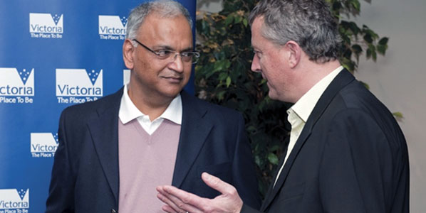 Pictured in June 2010, former Air India Chairman, Arvind Jadhav, and Melbourne Airport MD and CEO, Chris Woodruff, inked a deal for Delhi-Melbourne flights to start nearly three years ago.
