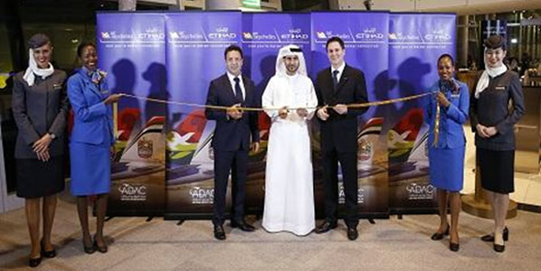 Air Seychelles’ CEO, Cramer Ball; Abu Dhabi Airports Company Chief Commercial Officer, Mohamad Al Baloo; and Etihad Airways’ CCO, Peter Baumgartner, helped dispatch Air Seychelles’ inaugural service from Abu Dhabi to Hong Kong.