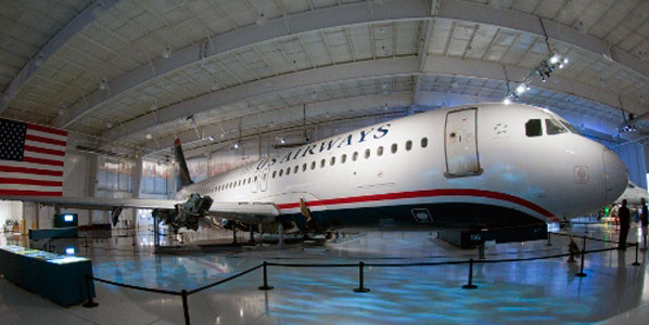 The famous "Miracle on the Hudson" US Airways A320, Flight 1549, which made a memorable emergency landing on the Hudson River back in January 2009. 