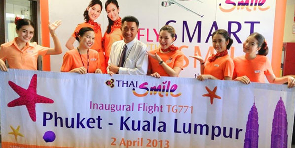 Smiley welcome awaited passengers on Thai Smile’s inaugural service from Phuket to Kuala Lumpur