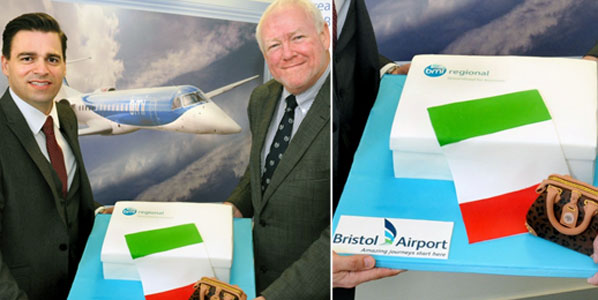 Bristol Airport’s Jason Wescott, Head of Sales and Marketing; and Ian Woodley, bmi regional’ Chairman, celebrated the airline’s launch of services to Hanover, Milan Malpensa and Munich.