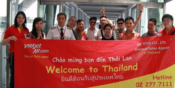 Vietjetair’s second route to Bangkok received a warm welcome in the Thai capital.