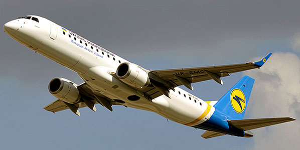 One of Ukraine International Airlines' Embraer 190s.
