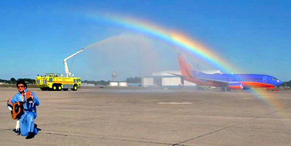 Water cannon salute for Southwest Airlines Tampa to Memphis 3 November