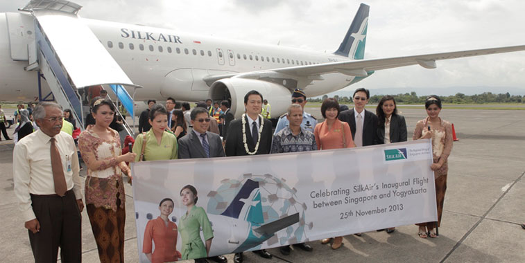 SilkAir's first flight to Yogyakarta