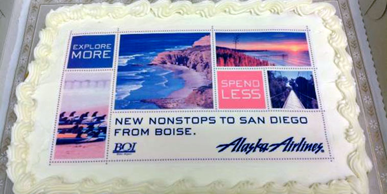 Boise Airport celebrated the launch of new services from Alaska Airlines two weeks ago. Celebrations included ribbon-cutting and of course, a cake.