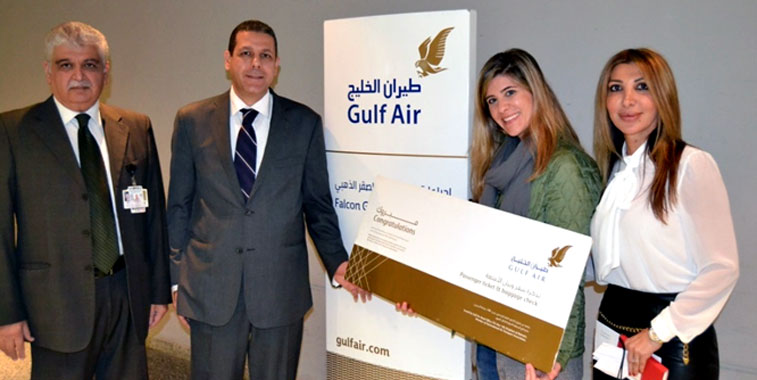 The one millionth lucky passenger was Natasha Younes, who was awarded two complimentary tickets by Ghanim Monzer Alsukhon, Gulf Air's country manager for Amman and Beirut. 