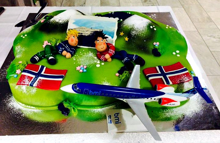 Gothenburg Airport celebrated bmi regional's launch of six weekly services to Stavanger Airport with this cake.