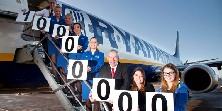 Ryanair celebrated 10 million passengers at Cork Airport.