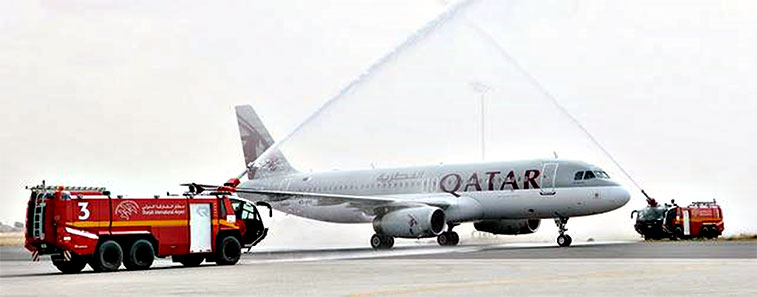 The FTWA for Qatar Airways' Doha to Sharjah on 1 March.