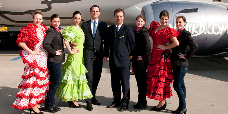 airberlin subsidiary NIKI celebrates the launch of services between Vienna and Madrid.