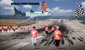 Germania’s Andreas Wobig makes bid for Fastest Airline CEO in Budapest runway run