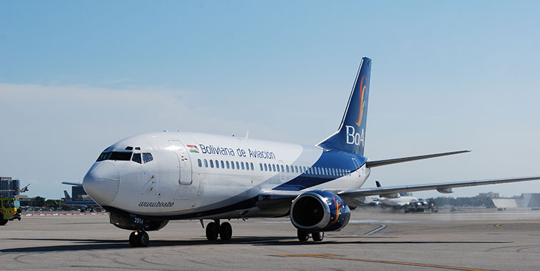 Boliviana de Aviación arrives in Miami