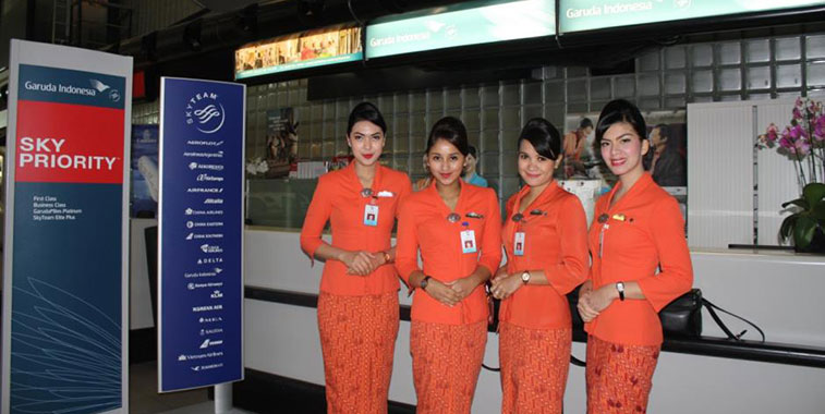 Garuda’s lovely cabin crew on the return flight to Indonesia