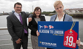 Glasgow recorded 7.4 million passengers in 2013; Ryanair opens base #69 in October 