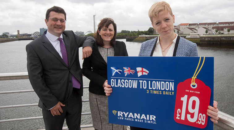 Ryanair announced opening its 69th base at Glasgow Airport