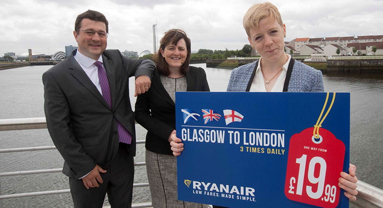 Ryanair announced significant growth for Scotland 
