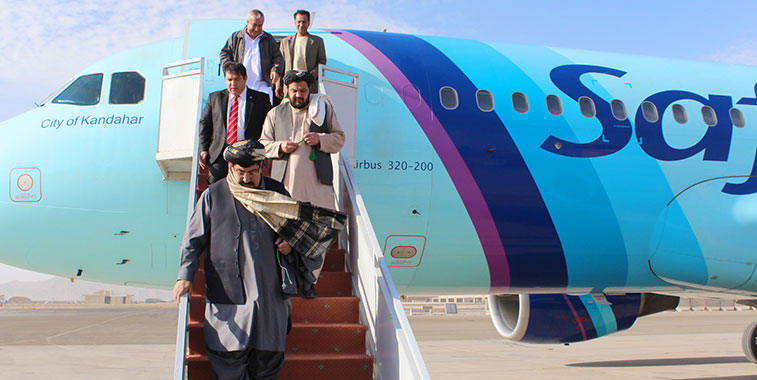 Kandahar Airport celebrated the arrival of Safi Airways from Kabul