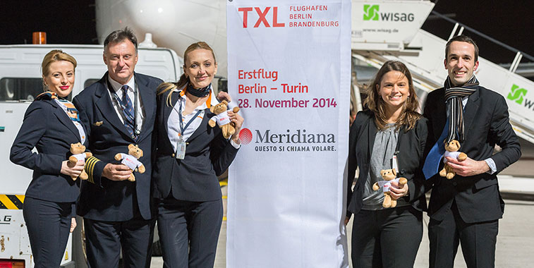 Meridiana began twice-weekly services from Turin to Berlin Tegel