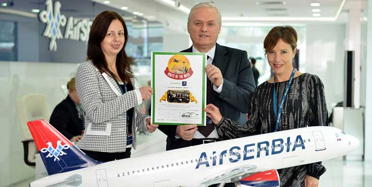 Air Serbia received its Route of the Week certificate