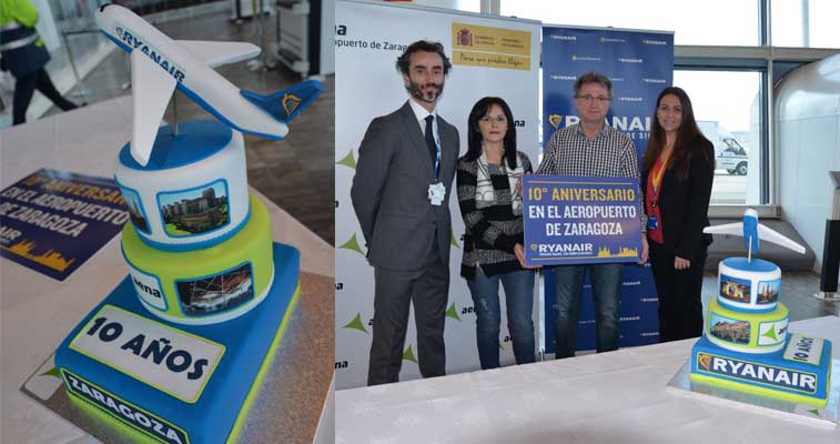 On 17 December, Ryanair celebrated its 10th anniversary at Zaragoza Airport. According to Innovata schedule data for this December, the Irish ULCC is serving four destinations from Zaragoza, namely Milan/Bergamo, Paris Beauvais, Brussels Charleroi and London Stansted. 