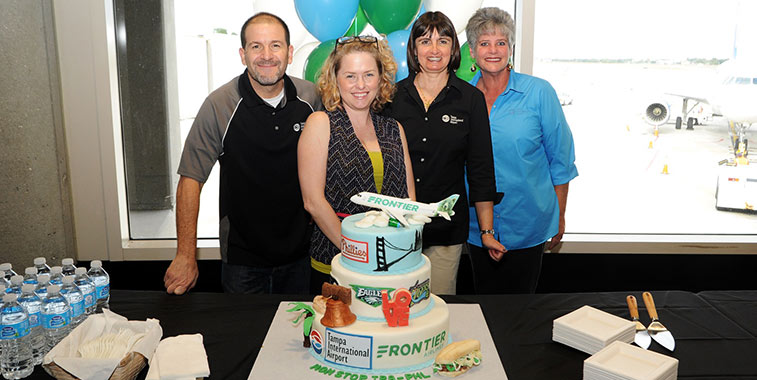The daily Frontier Airlines service between Philadelphia and Tampa 
