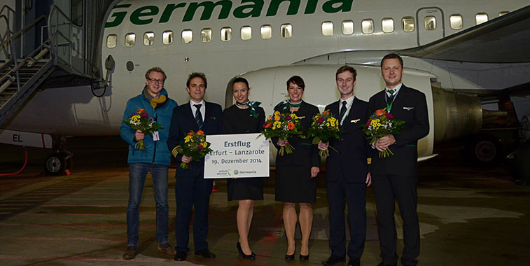 Germania connects two German airports to Lanzarote