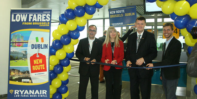 Ryanair launched twice-daily flights between Dublin and Brussels Zaventem 