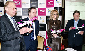 Košice Airport celebrates start of Wizz Air base operations; traffic up 50% last year