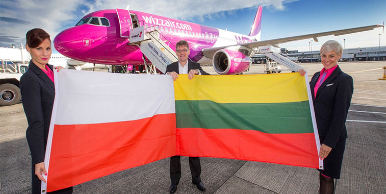 Glasgow Airport arrival Wizz Airs routes Lublin Vilnius