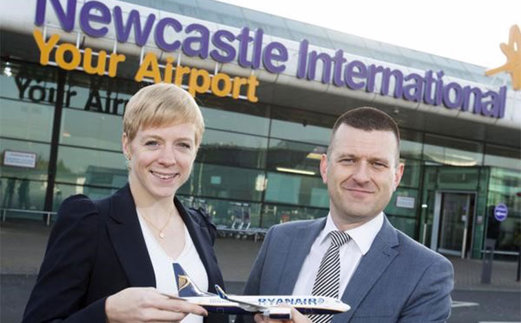 Ryanair S16 flight programme from Newcastle Airport