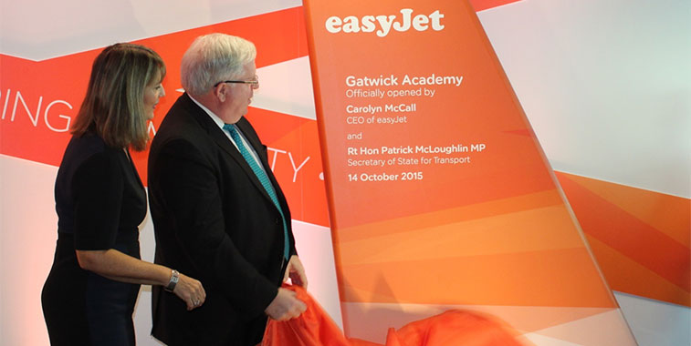 easyjet LCC new crew training facility in Concorde House London Gatwick