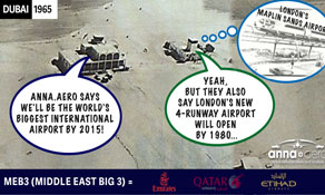 MEB3 in Europe +360% since 2005: Emirates, Etihad Airways, Qatar Airways now serve 48 airports in 28 countries