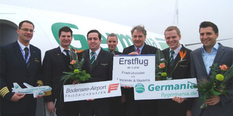 germania to funchal and arrecife from friedrichshafen