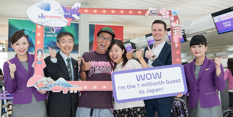 HK Express celebrated the milestone of passing one million passengers on its services to Japan