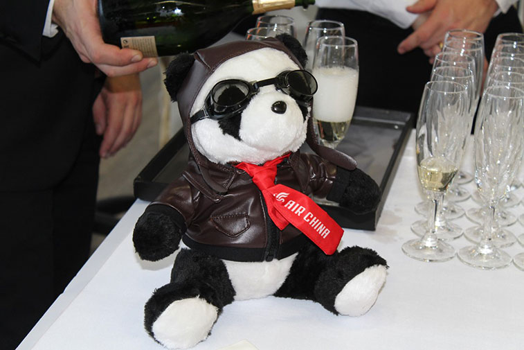 “Oh wow there is free Champagne…now you’re talking my language CDG…Oh yeah and there is a pilot panda as well….” Although Ford was more excited to hit the Champers, he was also intrigued by the Panda cub that was sitting at the end of the table. Chengdu, based in the Sichuan Province of China, is the world capital for Pandas. It will also be one of the key features for delegates wanting to take a tour at next year’s World Routes conference. 
