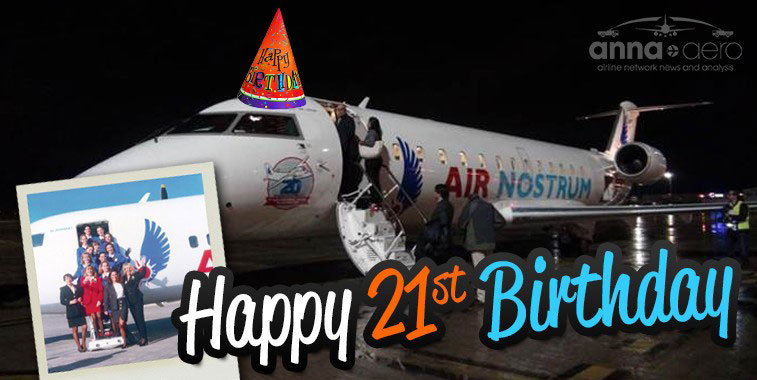 On Air Nostrum’s 20th birthday last year, the airline revealed a special commemorative livery on one of its 50-seat CRJ 200s – just one aircraft type from 38 unit fleet that the Iberia franchisee boasts today. All of this is a far cry from the carrier’s humble beginnings (see inset), when it was flying Fokker 50s, including its first flight from Valencia to Bilbao on 15 December 1994 – which had just a 32% load factor. Domestic sectors are still the foundation stone of Air Nostrum today.