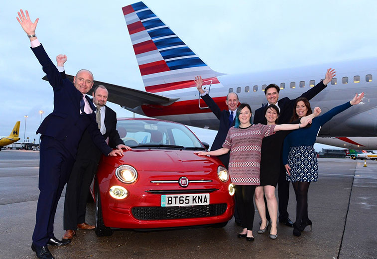 American Airlines recently gave away a brand new Fiat 500 car to Helen Davis, a lucky Midlands-based travel agent from Travel Counsellors, after running a competition with Birmingham Airport. UK based travel agents were given the opportunity to enter the competition between 29 April and 31 October 2015 once they had secured a booking, for travel before the end of the year, on the new daily American Airlines service from Birmingham to New York JFK. Each economy ticket sold gave one entry and each business ticket three entries. David Thomas, Director of Sales for American Airlines in UK and Ireland, said: “Birmingham Airport is an important part of our regional UK network and the strategy for our Atlantic joint business with British Airways. Demand for more long haul service to key US business and leisure destinations is increasing. Launching Birmingham to New York JFK in May 2015 was our response to that demand.”
