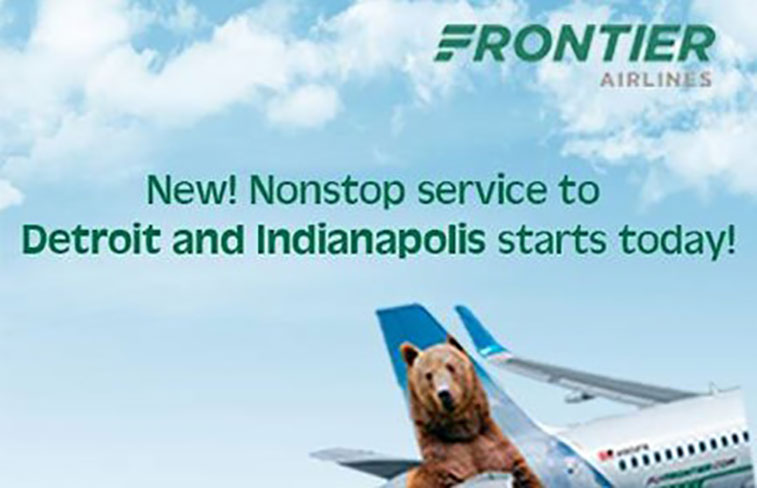 On 5 January, Southwest Florida Airport advertised on social media the launch of Frontier Airlines’ new services to Detroit and Indianapolis, routes which will both face direct competition. Both of Frontier Airlines’ two new services will operate daily, with the carrier using its fleet of A319s on the sectors. 