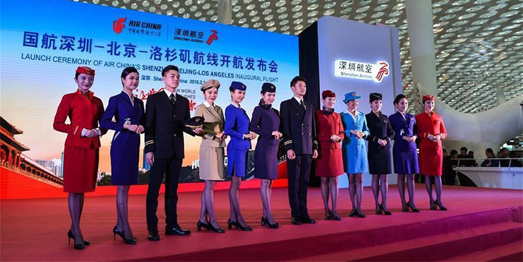 Air China’s new daily service between Shenzhen and Los Angeles (via Beijing) was celebrated with a special launch ceremony at Shenzhen Airport on 1 February. For China’s fifth busiest airport (handling almost 40 million passengers in 2015) it is the first direct service to the US.