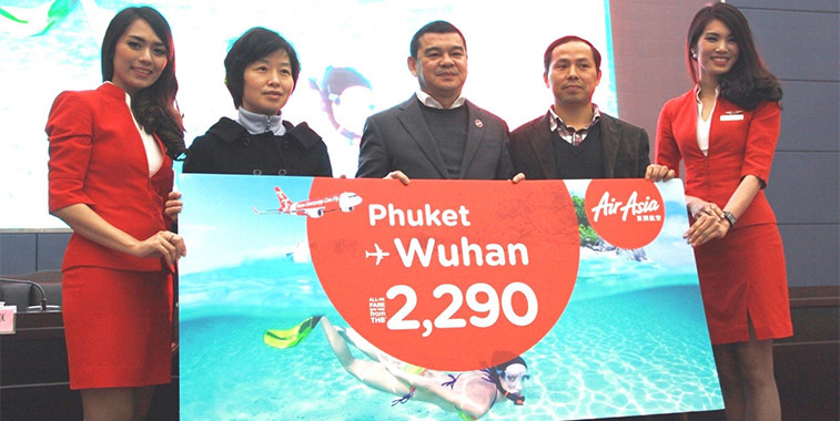 Wuhan has become Thai AirAsia’s third international route from Phuket after Hong Kong and Singapore. The daily service will face competition from China Southern Airlines.