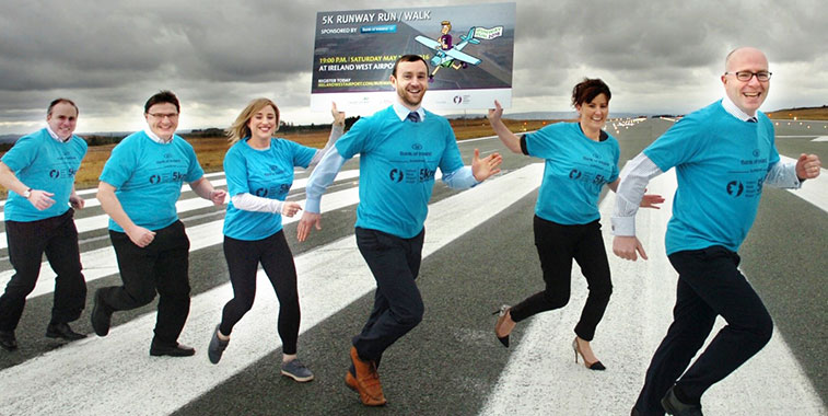 Ireland West Knock Airport are delighted to announce, in partnership with Bank of Ireland, the airport’s first ever runway run/walk which will take place on the evening of 28 May.