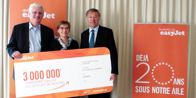 easyJet is Nantes’ third biggest carrier after Air France and HOP! 