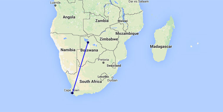 SA Airlink commenced services from Cape Town to Maun in Botswana