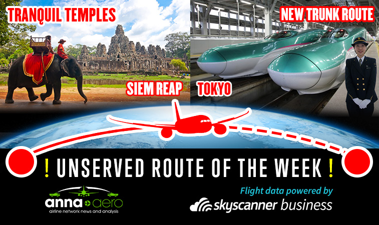 skyscanner unserved route of the week - Siem Reap to Tokyo