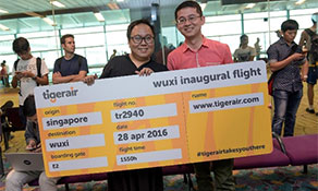 Tigerair Singapore starts tenth Chinese route